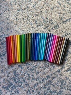 Assorted Colored Fine-Tip Markers - Multi Color Set - 35 Markers